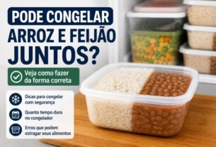 Pode congelar arroz e feijão juntos