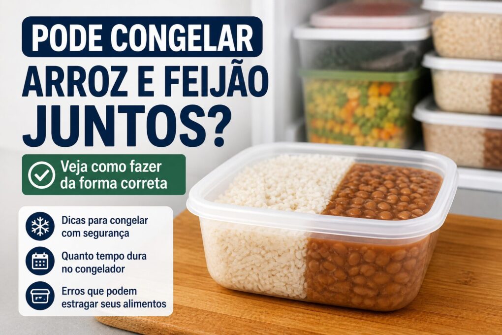Pode congelar arroz e feijão juntos
