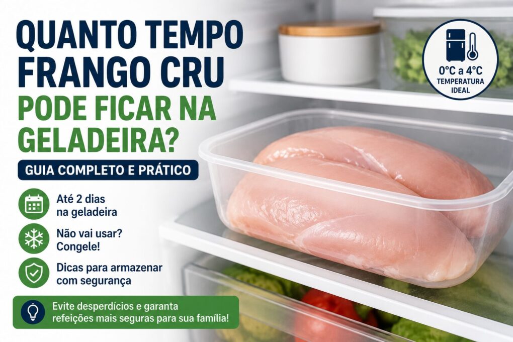 Quanto tempo frango cru pode ficar na geladeira